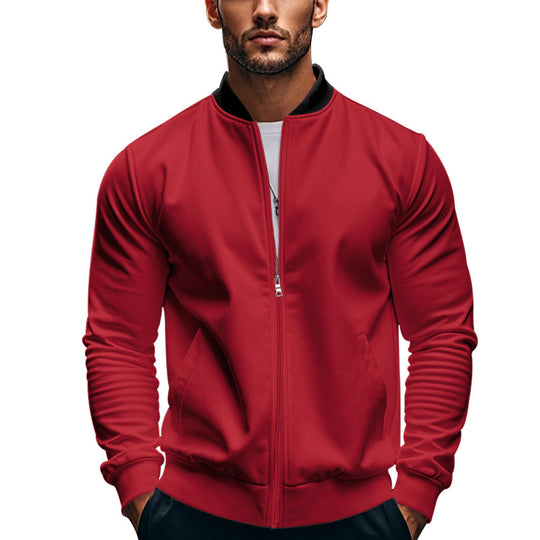 Herren stilvolle Sportjacke mit hochschließendem Kragen und praktischen Taschen EB