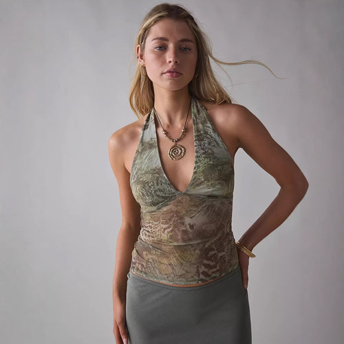 Damen Elegantes und figurbetontes Oberteil im angesagten Muster EB