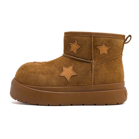 Damen trendige Winterstiefel mit komfortabler Sohle und dekorativen Sternen EB