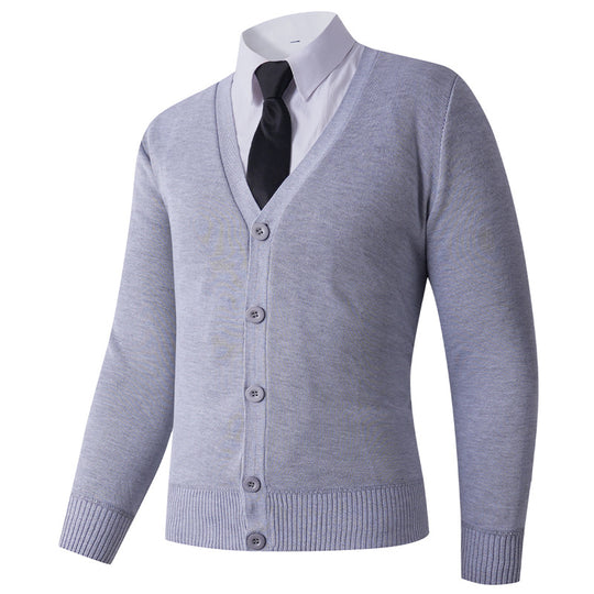 Herren Strickjacke mit V-Ausschnitt und Knopfverschluss EB