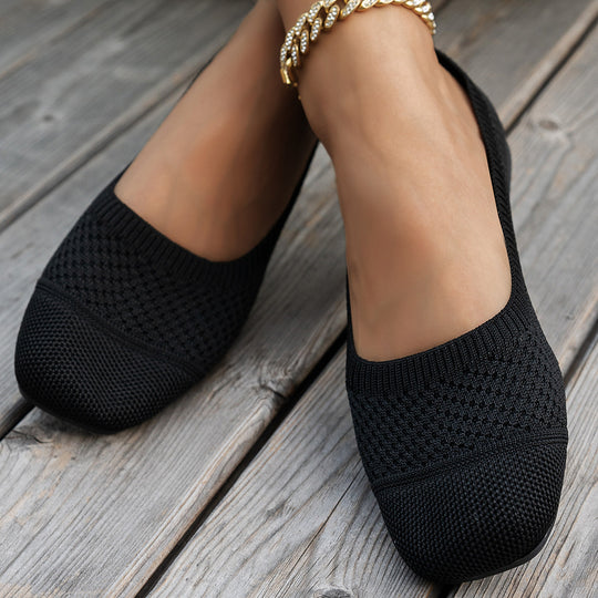 Damen atmungsaktive Slip-On Ballerinas mit flexiblem Netzdesign EB