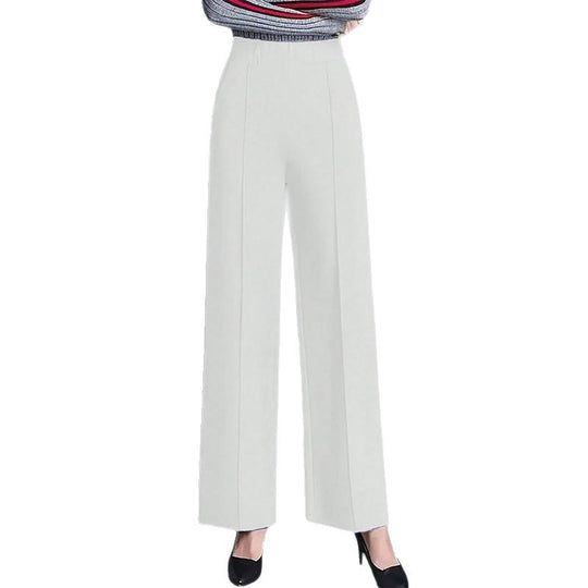 Damen Weite High-Waist Stoffhose mit eleganten Falten EB