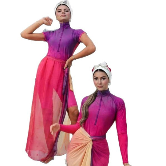 Damen modischer Schwimmanzug mit elegantem Wickellook EB