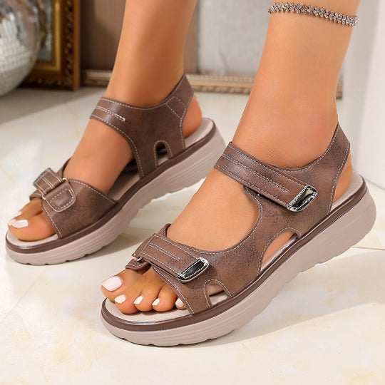 Damen Sandalen mit verstellbarem Riemendesign und gepolsterter Sohle EB