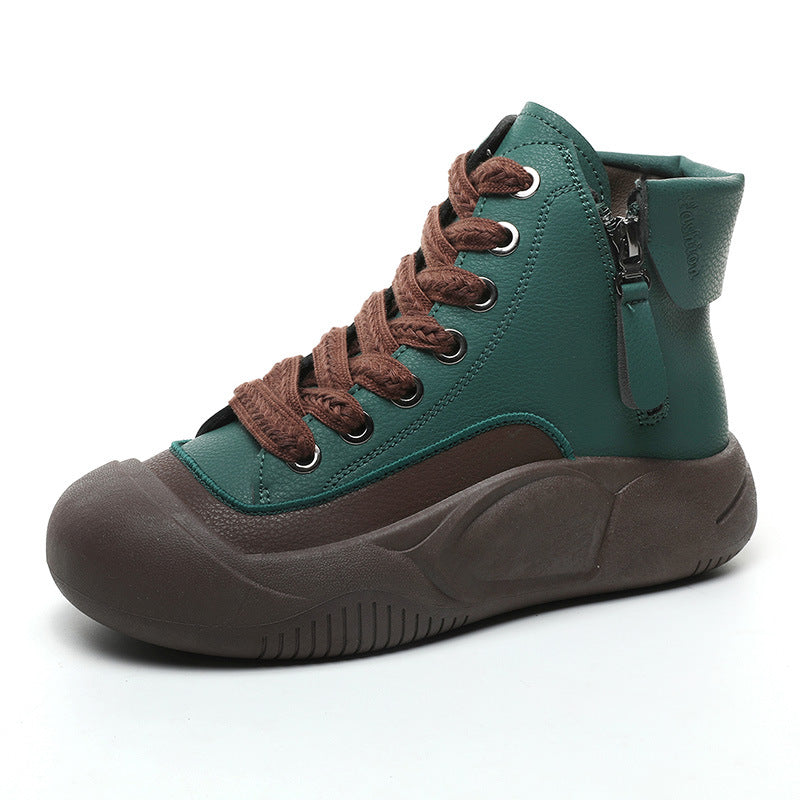 Damen Hochformatige Sneakers mit seitlichem Reißverschluss und robustem Gummiprofil EB