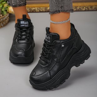 Damen sportliche Sneakers mit dämpfender Sohle und modischem Obermaterial EB