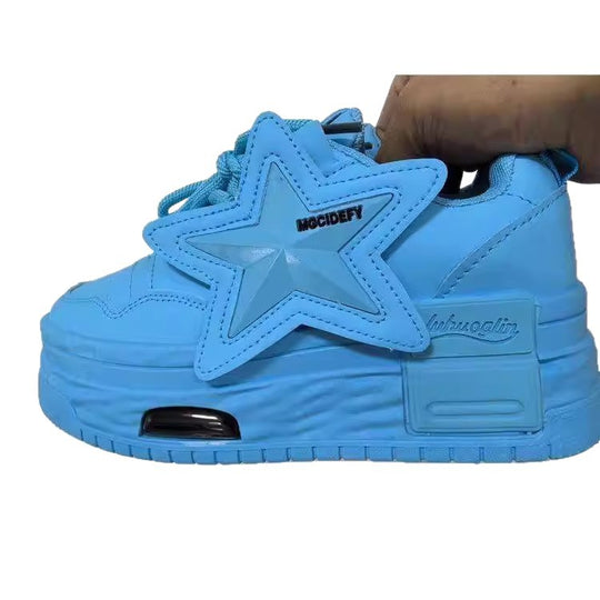 Damen Chunky Sneakers mit integriertem Air-System und markantem Sternen-Design EB