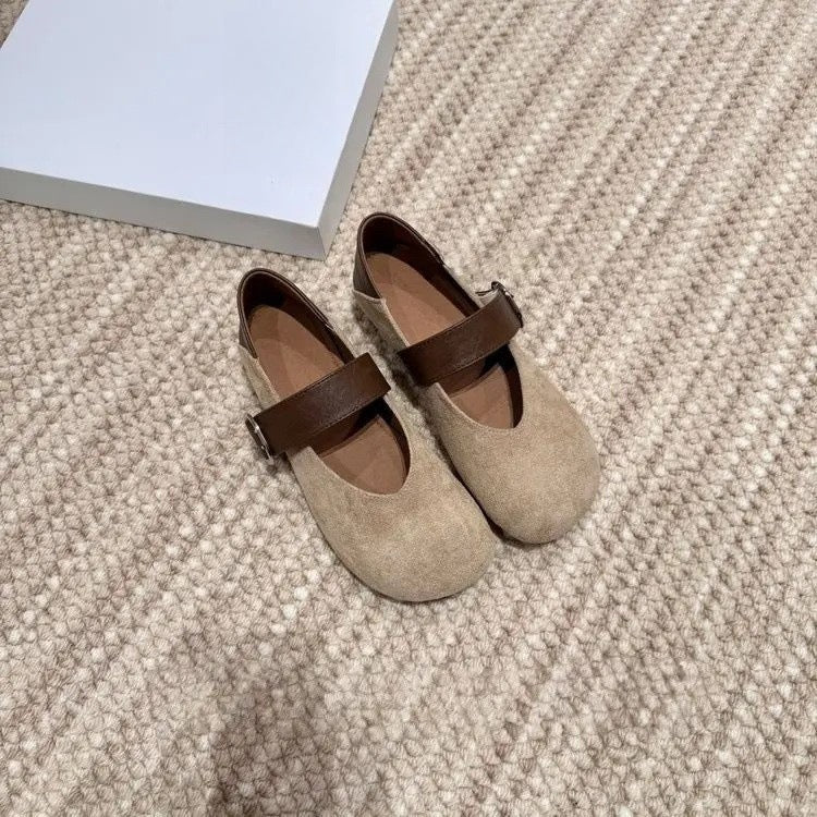 Damen Elegante Ballerinas mit modischem Riemen-Detail und bequemer Innensohle EB