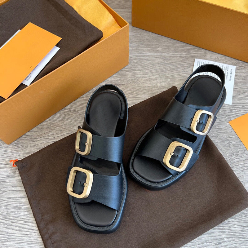 Damen Komfortable Sandalen mit modischem Schnallen-Design EB
