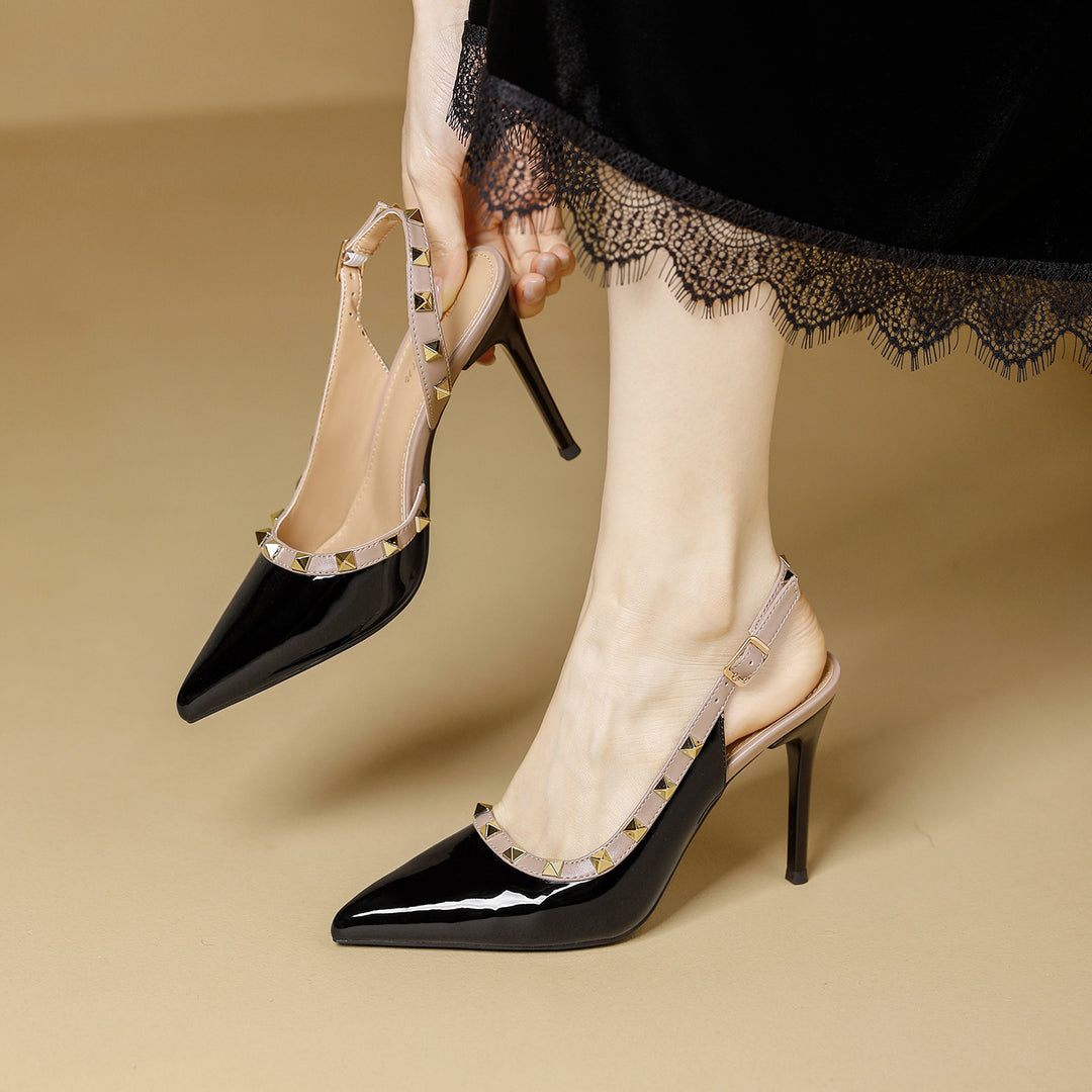 Damen Slingback-Pumps mit eleganter Stud-Applikation EB