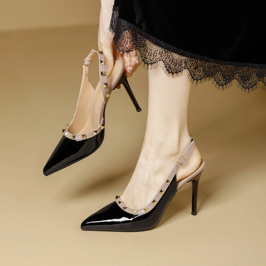 Damen Slingback-Pumps mit eleganter Stud-Applikation EB