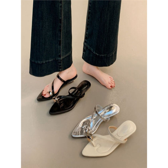 Damen elegante Slingback-Sandalen mit schicker Schnalle EB