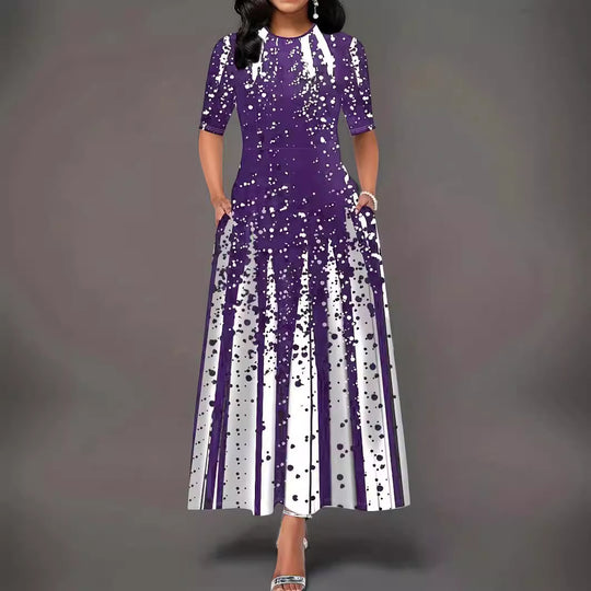 Damen Maxikleid mit kreativen Spritzmuster EB