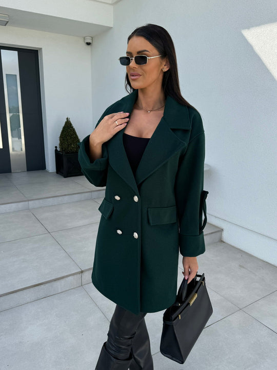 Damen Eleganter Oversized-Blazer mit doppelter Knopfleiste und praktischen Taschen EB