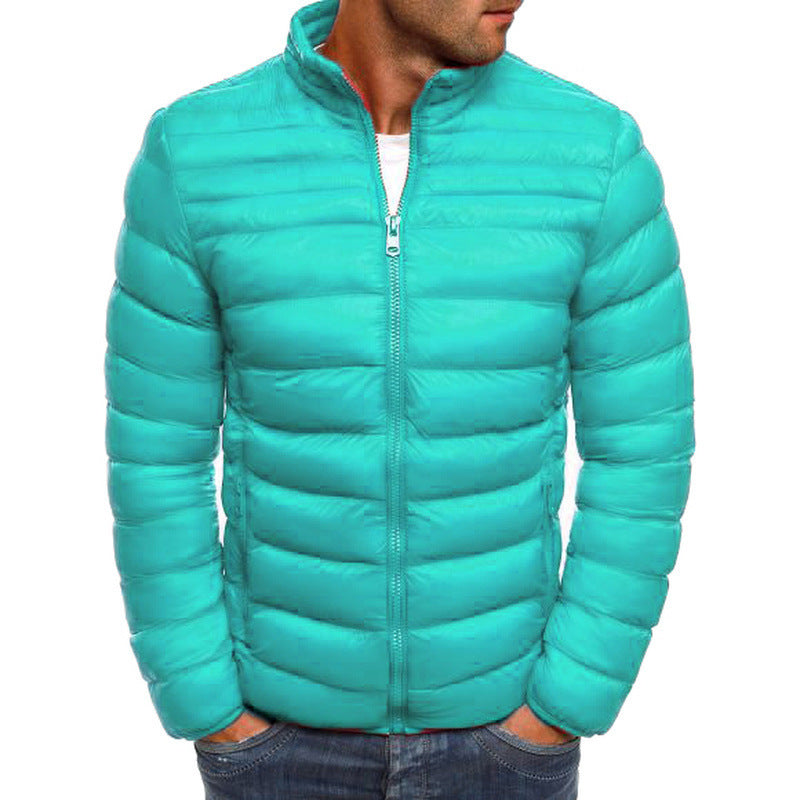 Herren modische Steppjacke mit hohem Kragen und seitlichen Reißverschlusstaschen EB