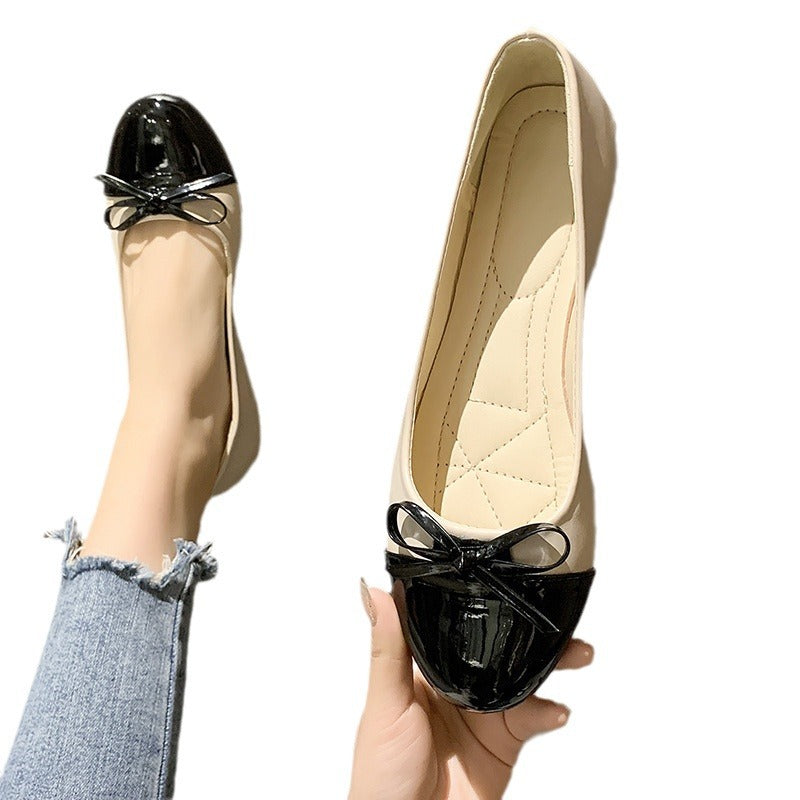Damen  verführerische Ballerina-Pumps mit Lackkappenvorderteil und gepolsterter Komfortsohle EB