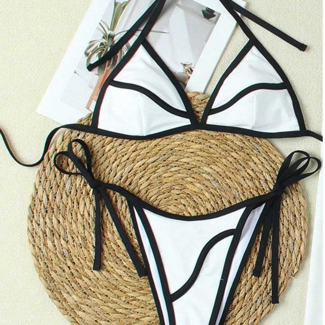 Damen Triangel-Bikini mit modischen Kontrasten EB