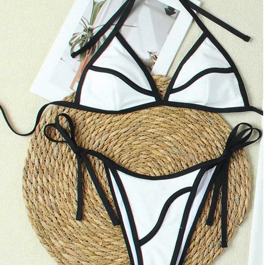 Damen Triangel-Bikini mit modischen Kontrasten EB