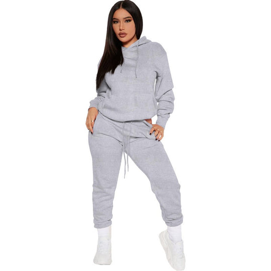 Damen nan zweiteiliges Lounge-Set mit Kapuzenpullover und High-Waist Jogginghose aus weichem French Terry EB