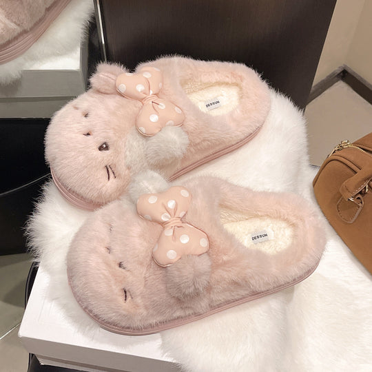 Damen Flauschige Hausschuhe mit süßem Hundefdesign und bequemer Sohle EB