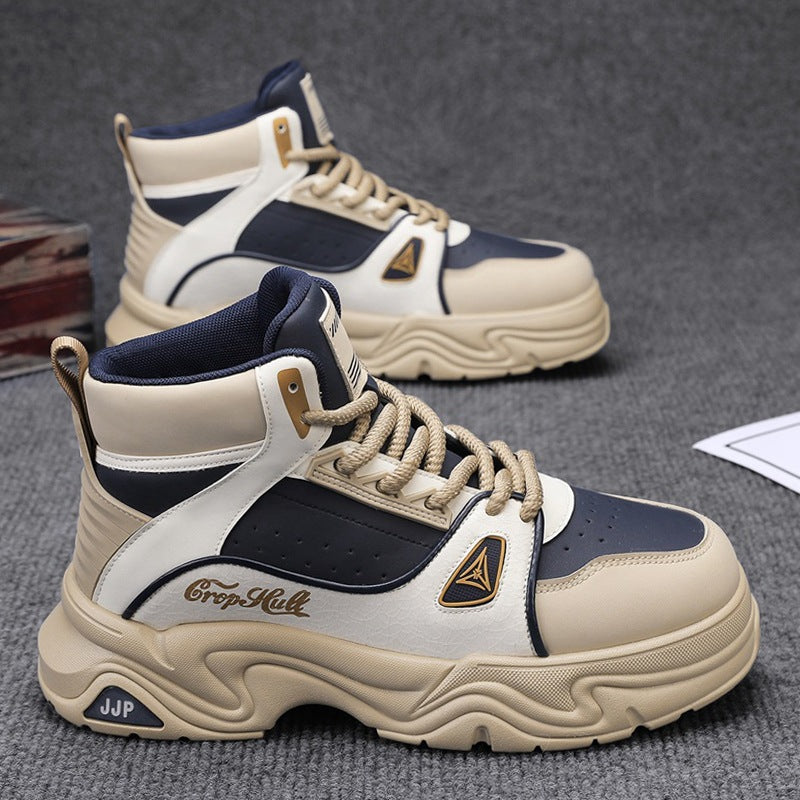 Herren High-Top City-Plateau-Sneaker mit skulpturierter Wellenlaufsohle, gepolstertem Knöchelkragen und griffiger Offroad-Traktion EB