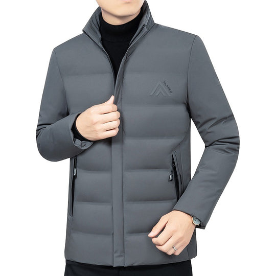 Herren Leicht wattierte City-Steppjacke mit Stehkragen und Reißverschlusstaschen EB