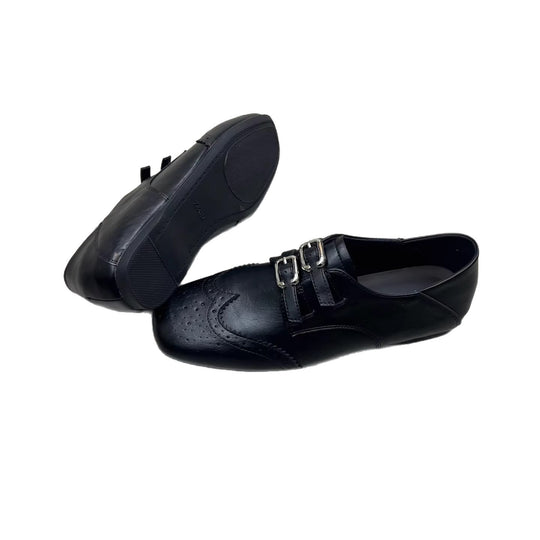 Damen Elegante Lacklederschuhe mit doppelter Schnallenverzierung EB