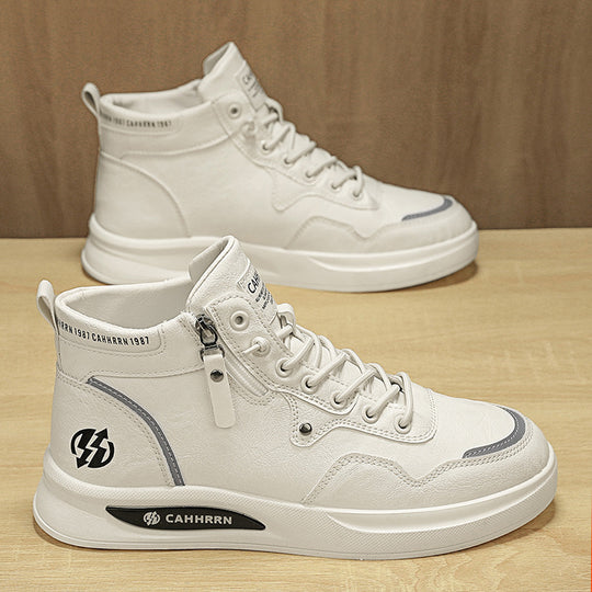 Herren Hohe Sneakers mit strapazierfähigem Obermaterial und seitlichem Reißverschluss EB
