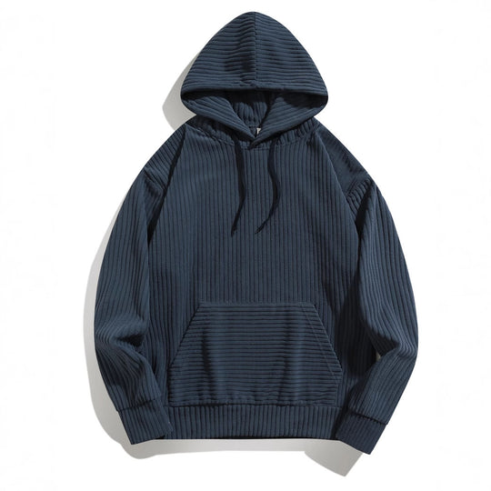 Herren Kapuzenpullover mit strukturierter Ripp-Textur und praktischen Taschen EB