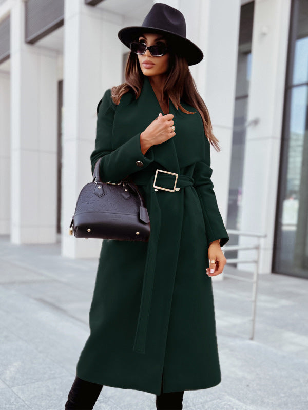 Damen eleganter Trenchcoat mit Gürtel und hochwertiger Verarbeitung EB