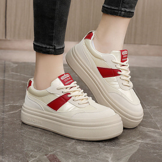 Damen modische Plateau Sneakers mit stabiler Laufsohle und atmungsaktivem Obermaterial EB