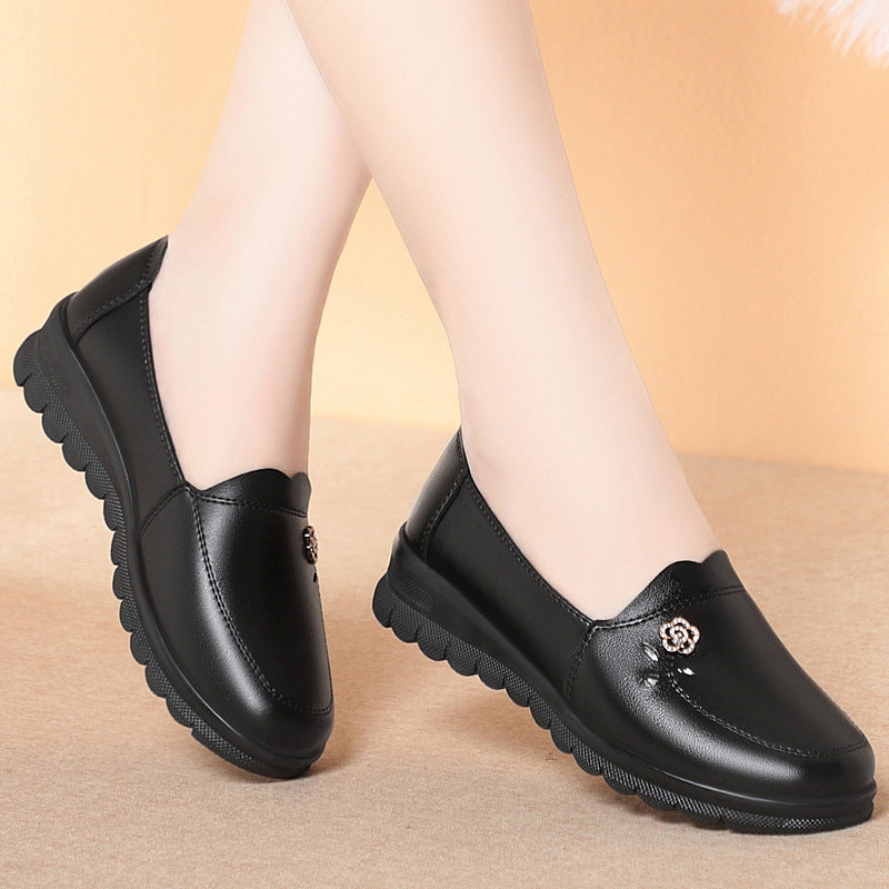 Damen Elegante Slipper mit floralem Schmuckdetail und rutschfester Sohle EB