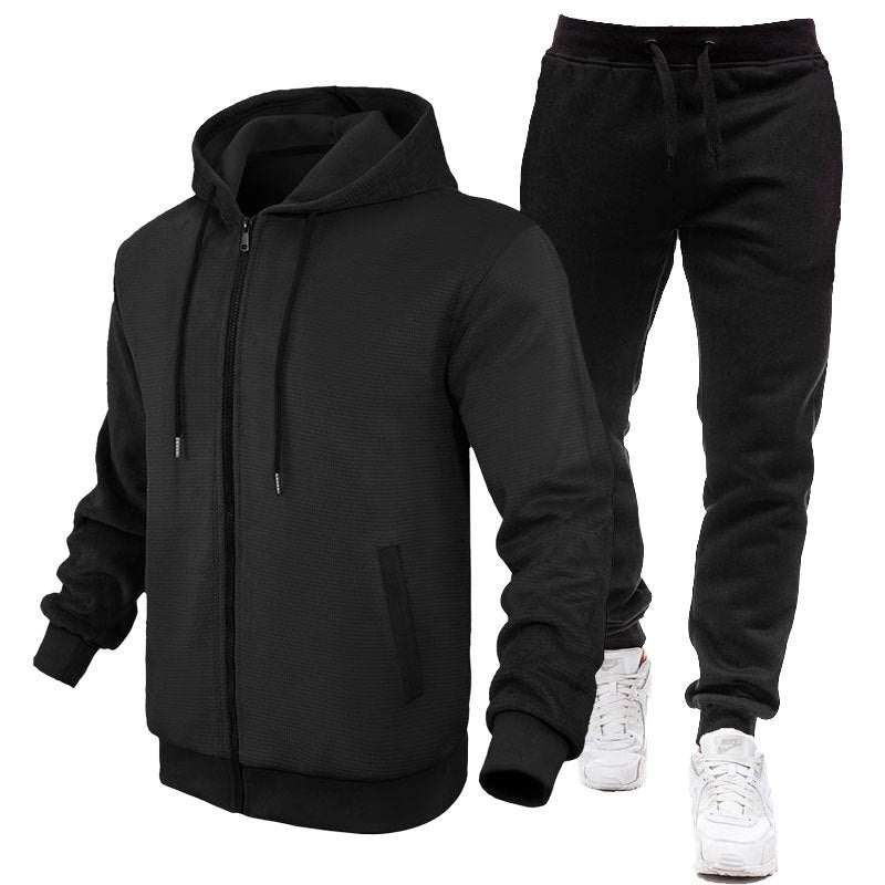 Herren Sportlicher Hoodie- und Jogginganzug mit Fleece-Futter und praktischen Taschen EB