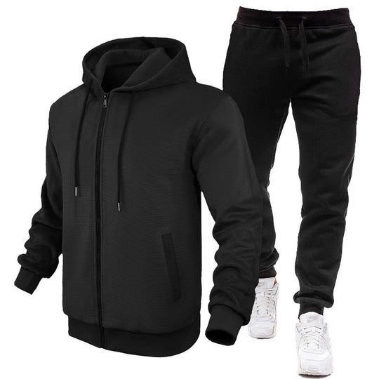 Herren Sportlicher Hoodie- und Jogginganzug mit Fleece-Futter und praktischen Taschen EB