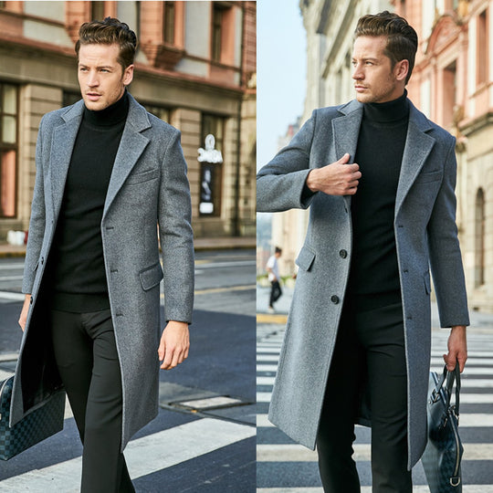 Herren eleganter Übermantel mit schmalem Schnitt und modernen Details EB
