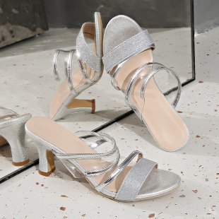 Damen elegante Slingback-Sandalen mit funkelnden Akzenten EB