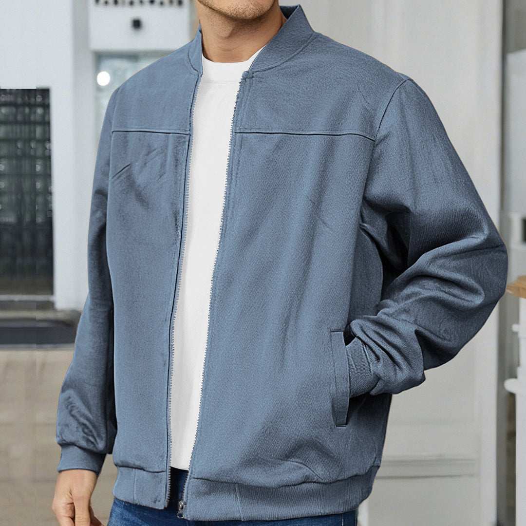 Herren moderne Bomberjacke mit bequemen Bündchen und Reißverschluss EB