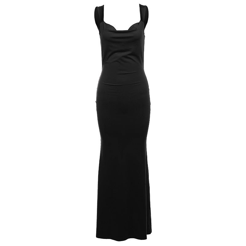 Damen Elegantes Maxikleid mit figurbetontem Schnitt und tiefem V-Ausschnitt EB