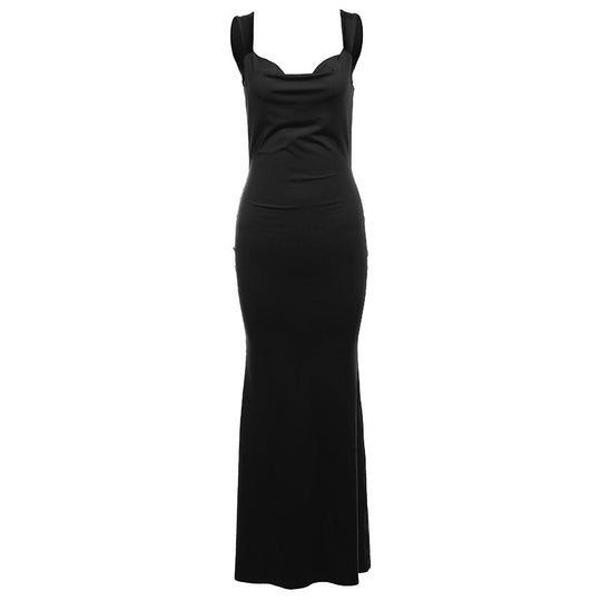 Damen Elegantes Maxikleid mit figurbetontem Schnitt und tiefem V-Ausschnitt EB