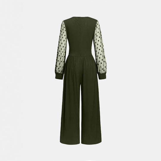 Damen Overall mit transparenten Puffärmeln EB