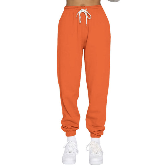 Damen nan High‑Waist Relax-Jogginghose mit elastischem Komfortbund, Kordelzug und gerippten Knöchelbündchen EB