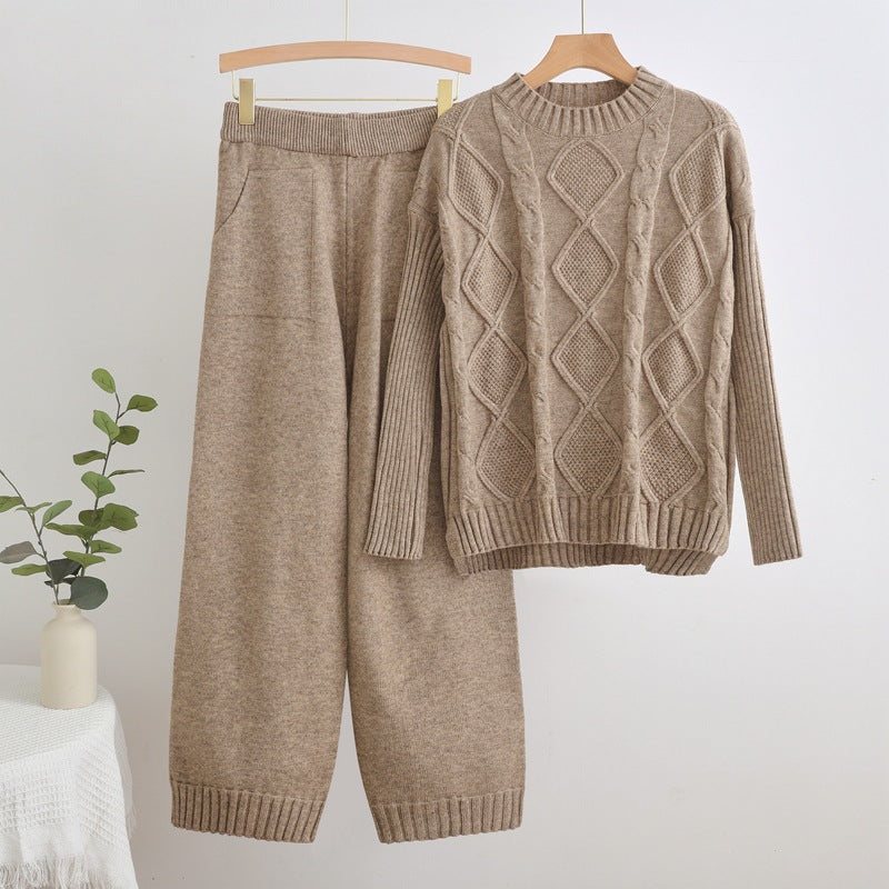 Damen Strick-Set mit Rautenstruktur EB