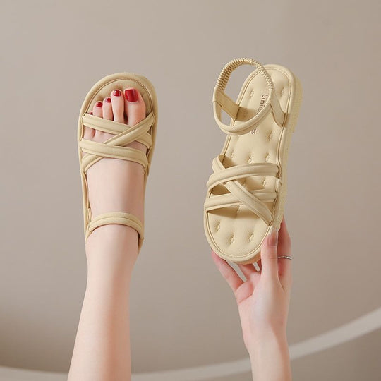 Damen bequeme Sandalen mit elastischem Riemensystem EB