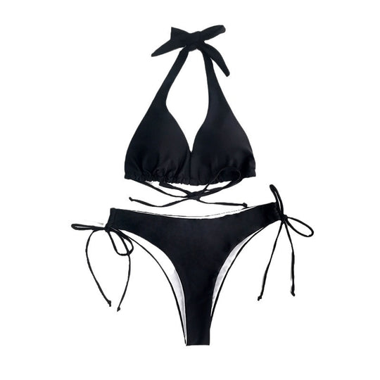 Damen Triangel-Bikini mit hohem Komfort und verspielten Bindebändern EB
