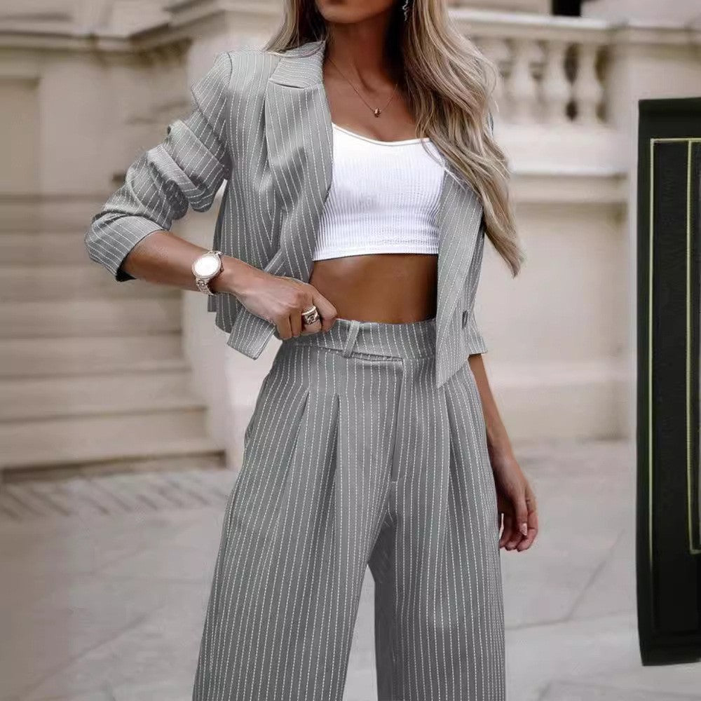 Damen modisches Streifenanzug Set EB
