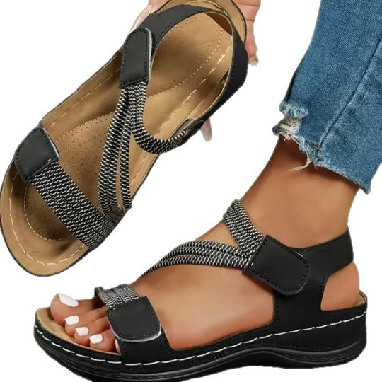 Damen Komfortable Riemchensandalen mit verstellbaren Riemen EB