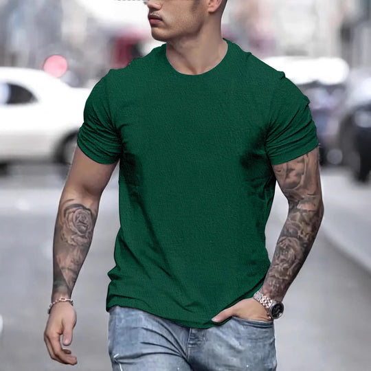 Herren lässiges T-Shirt mit strukturierter Oberfläche und bequemem Schnitt EB