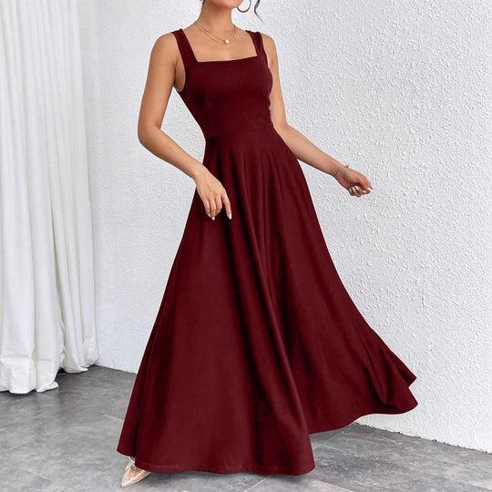 Elegantes Damen Maxikleid mit weichem Schnitt & quadratischem Ausschnitt | EB