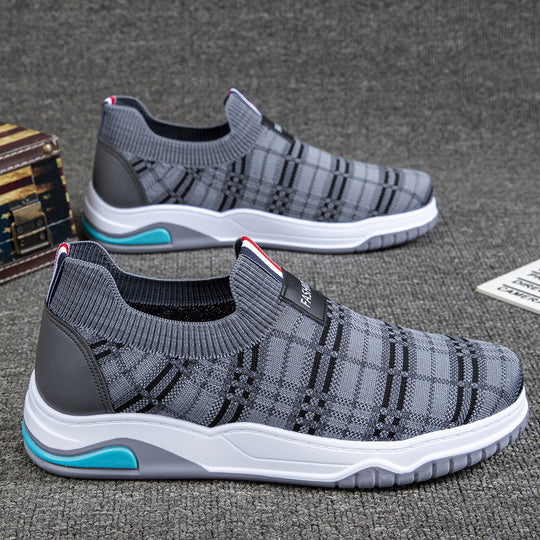 Damen Komfortable Slip-On Freizeitschuhe mit weichem Strick-Obermaterial und rutschfester Sohle EB