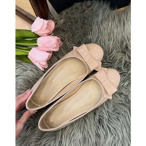 Damen elegante Ballerinas mit dekorativer Schleifenapplikation EB